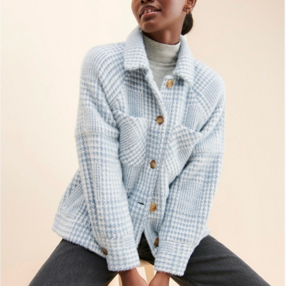 Houndstooth Shirt Jacket